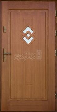 Коричневая входная дверь МДФ со стеклом №320 в Куровском