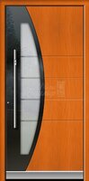Металлическая дверь Одностворчатая дверь МДФ со стеклом №29 для загородного дома