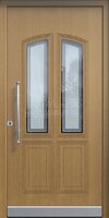 Металлическая дверь Одностворчатая дверь МДФ со стеклом №8 для загородного дома