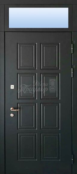 Уличная дверь МДФ + Стекло №67 RAL 9005 с фрамугой