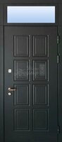 Металлическая дверь Уличная дверь МДФ + Стекло №67 RAL 9005 с фрамугой